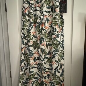 Briggs New York Tropical Print Wide Leg Pants